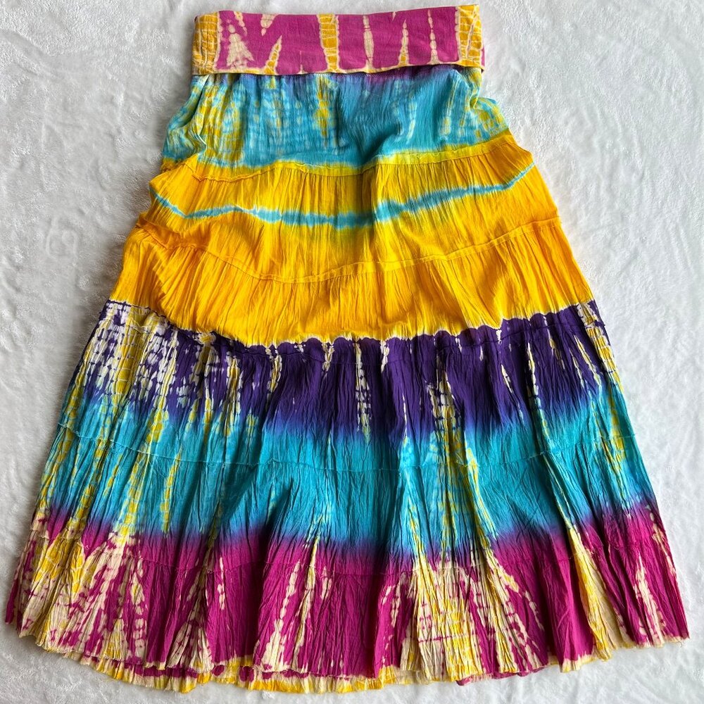 Cotton, Flowy, Tie-dye Maxi Skirt, Cute Options, Y2K
